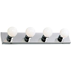 Design House 500892 4-Light Vanity Strip Light Contemporary Dimmable for Bathroom, Bedroom, Makeup Vanity, Polished Chrome