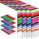 4PCS Cinco De Mayo Party Decorations, 14 x 86 Inch Mexican Table Runner for Party, Colorful Fiesta Table Runner for Boho Mexican Decorations Dia De Los Muertos Decor Ofrenda
