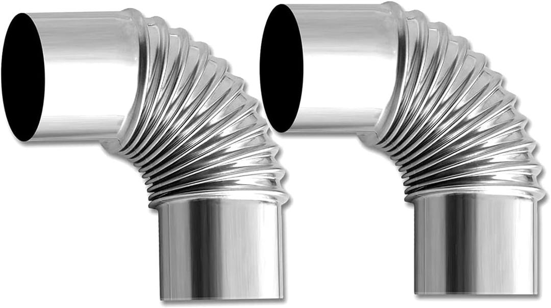 2.36" Elbow Stove Pipe Stainless Steel Chimney Flue for Outdoor Camping Wood Stove 90/45 Degree