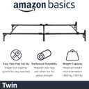 Amazon Basics Metal Twin Size Bed Frame, 6-Leg Base for Box Spring and Mattress Support, Tool-Free Easy Assembly, Black