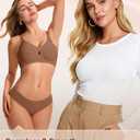 Wireless Bras for Women No Underwire Jelly Bras Seamless Push Up Full Coverage Bralettes Comfortable Everyday Bra (Medium, Brown)
