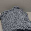 Soft Chunky Knit Blanket, 40X50 Inch Handmade Thick Chenille Yarn Throw Without Shedding & Raveling, Aesthetic & Cozy Home Decor with Couch Sofa Bed, Gift Pack, Airy Blue