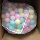 Amazon Basics BPA-Free Ball Pit Balls with Storage Bag, Crush-Proof Plastic for Toddlers Kids 12+ Months Play, 6 Pastel Colors, Pack of 400