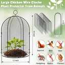 Novabright 4 Pack Garden Cloches for Plants 12" x 16" with Stakes & Zip Ties, Plant Covers from Animals Large Metal Mesh Chicken Wire Cloche Plant Protector Cage for Vegetable Garden Outdoor (Black)