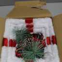 Set of 3 Lighted Gift Boxes, Indoor Christmas Decor with 60 LED Soft White String Lights, Present Boxes with Red Tinsel, Plush Ornaments for Christmas Tree Holiday Porch Mantel Decor