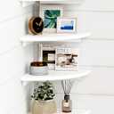 Forbena White Corner Floating Shelves for Wall Set of 4, Rounded Corner Shelves Wall Mounted for Kids Bedroom Books, Cute Wood Hanging Corner Shelf for Bathroom Decor, Living Room, Small Spaces (10" Depth)