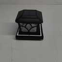 SIEDiNLAR Solar Post Cap Lights Outdoor 4 Modes 40 LEDs Aluminum Glass Fence Post Light for 4x4 5x5 6x6 Wooden Vinyl Posts Deck Patio Decor, Warm White & Cool White Dynamic Lighting Black (1 Pack)