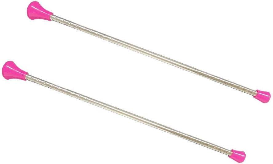 Twirling Baton 21 Inches Marching Baton Spinning Dance Baton Metal Gymnastics Parade Stick for Child in Majorette 2 Pack Pink
