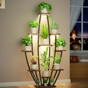 Plant Stand Indoor with Grow Lights - 10 Tiered Tall Plant Shelf Indoor, 59" Large Plant Stands for Indoor Plants, Matel Coner Flower Holder Rack Display for Living Room Patio Garden Balcony Home