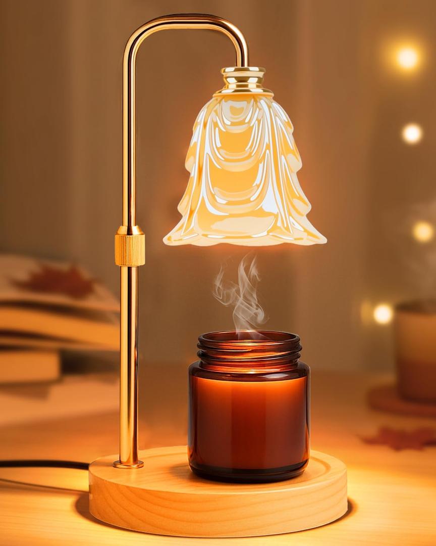 Candle Warmer Lamp with Timer and Dimmer, Electric Wax Warmers for Scented Candles with 5 Brightness Settings, Anti-Glare Lamp with Adjustable Height, Home Decor, Gift for Birthday, Valentines