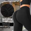 BRXL Butt Lifting Workout Leggings for Women Tummy Control High Waist Seamless No Front Seam Gym Yoga Running Leggings Black XS