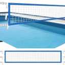 Upgrade Pool Volleyball Net Replacement, Adjustable Length 15-31 FT Portable Volleyball Net for Inground Pools & Above Ground Pools, Heavy Duty PE Net for Backyard Swimming Pool Beach(Net Only)