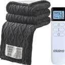 Heated Blanket Electric Blanket 62"x84", Soft Taffeta Sherpa Electric Throw with 5 Heating Level & 1-12 Hour Auto Off, Heated Throw with Overheating Protection, Machine Washable (Dark Grey)