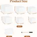 6 Pcs White Acrylic Buffet Risers with 6 Mini Sign , Food Display Risers for Party, Nesting Cube Boxes with Hollow Bottoms Set (10" 9" 8" 7" 6" 5" )