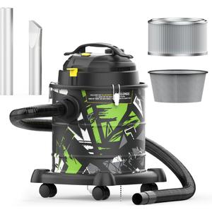 InoKraft Ash Vacuum for Pellet Stoves,Pellet Grill,1200W 5 Gallon, No Clogs, with HEPA & Fiberglass Filters, 6.56ft Hose Ash Vac for Fireplaces, Log Burners