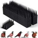 BORHOOD Bird Spikes, 20 Pack Pigeon Deterrent for Small Birds Raccoon Cats Defender for Outside to Keep Squirrel Away, Plastic Fence Spike for Railing and Roof-Black