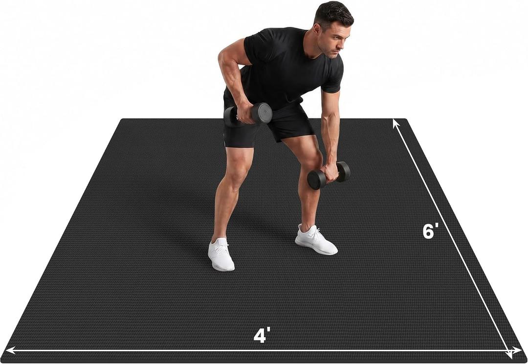 Large Exercise Mat, 7'x5'/6'x4'/8'x6'/10'x6', 8mm PVC Workout Mat
