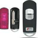 SUPALAND Key Fob Shell Case Replacement Fits for Mazda 3 5 CX3 CX5 CX7 CX9 2012-2020 Keyless Entry Remote Control 3 Button Pad Key Cover