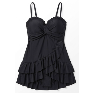 Charmo Plus Size Swimsuit for Women Swim Dress Scalloped One Piece Tummy Control Bathing Suit Ruched Swim Suits 2026 Size L