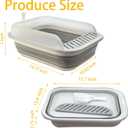 Open Cat Litter Box with High Side, Anti-Splashing Kitty Litter Pan Collapsible Travel Litter Potty Pan Scoop Leak-Proof Pedal Cat Toilet No Smell Easy Clean (M Gray High Side)