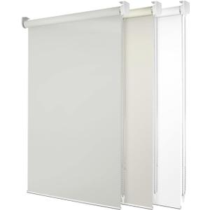 Roller Shade | 100% Blackout | UV Protection | Easy-Care Fabric | Roller Blind for Windows & Doors | Pull Down Window Shade - Grey (43" W x 78" H) (43"W x 78"H, Drill-grey)
