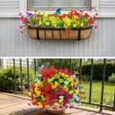 Lucky Bird Outdoor Flowers UV Resistant Artificial Plants for Outdoor Decoration,20 Bundles NO Fade Realistic Faux Silk Colorful Morning Glory for Outside Garden Yard Planter Front Porch Decor