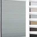 Changshade Cordless Cellular Shades, Blackout Room Darkening Black Out Honeycomb Blinds for Indoor Windows Bedroom, Pull Down Pleated Accordion Blind Easy Install, Shade Size 36" Wx64 H, Gray