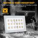 Viugreum 100W LED Flood Light Outdoor, 3000K Warm White 8000LM Super Bright Outdoor Security Light, IP67 Waterproof for Garage, Warehouse, Garden & Yard