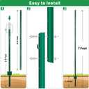 ARIFARO Metal Fence Posts 7 Feet assemblable,Pack of 10,Sturdy Duty No Digging Garden U Post for Wire Fencing Steel Poles for Yard, Outdoor