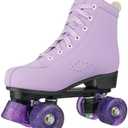 MEIGLQEA Roller Skates for Girls and Women, Cozy PU Leather Gradient Color Skates with Flash Wheels, Indoor Outdoor Skates for Beginner 32