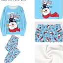 Christmas Pajamas for Family Christmas Family Matching Outfits Long Sleeve Family Jammies Matching Holiday Pajamas (Blue)