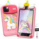 Kids Smart Phone for Girls, Toddler Birthday Gifts for Girl 3 4 5 6 7 8 9 10 Year Old, Kids Toy Cell Phone with 4" Touchscreen Cameras, Music, Games, Travel Preschool Learning Education Toy