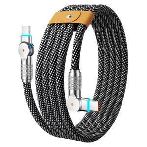 240W USB-C to USB-C Cable 10FT,180Rotation Long USB-C Cable Fast Charging, USB 2.0 Nylon Braided Type C Charger Cord for iPhone 17/16/15, MacBook,iPad