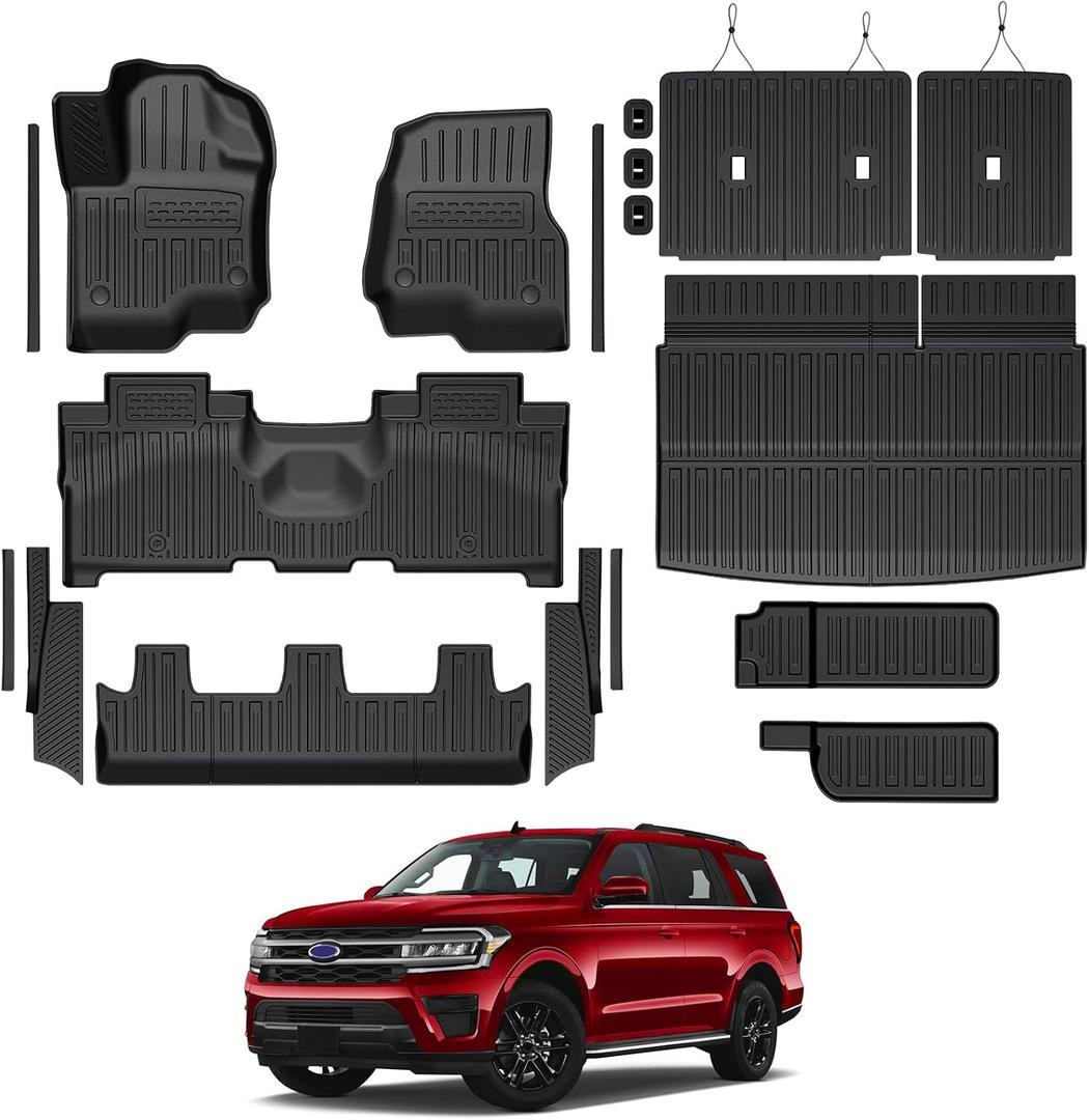 Floor Mats for 2018-2024 Ford Expedition Max 8-Seat Accessories