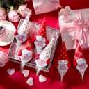 Kathfly 12 Sets Valentines Gnome Mini Plush Figurines Bulk with Heart Cards Red Small Gnome Tired Tray Table Decor Valentine Gift for Coworker Employee Office Home Decoration Galentine Party Supplies