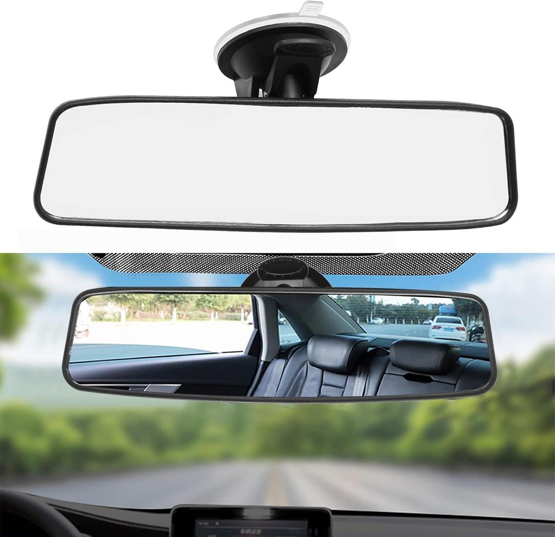Rear View Mirror, Adjustable Car Interior Rear View Car Seat Safety InsideRearViewMirror for Universal Cars Trucks SUV-9.64 x 2.6 inch (White)