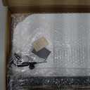 DAVIDOK C-Shaped Sofa End Table, Adjustable Height Couch Side Table with Device Slot, White Color with Black Metal Stand, Couch Table for Living Room, Bedroom