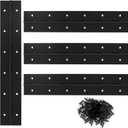 4PACK 12 Inch Heavy Duty Piano Hinge, Black Stainless Steel Continuous & Piano Hinge,2" Open Width,for Cabinet Door Cases Woodworking Wood Furniture Tool Storage Boxes with 48pcs Screws