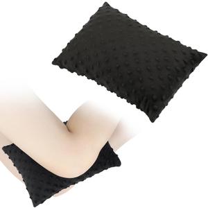 2 Pcs Soft Knee Pillow for Side Sleepers, Pressure Pillows Between Legs 11"x7" Small Knee Pillow Joints Cushion for Sleeping Hip and Back Pain, Minky Dot Black