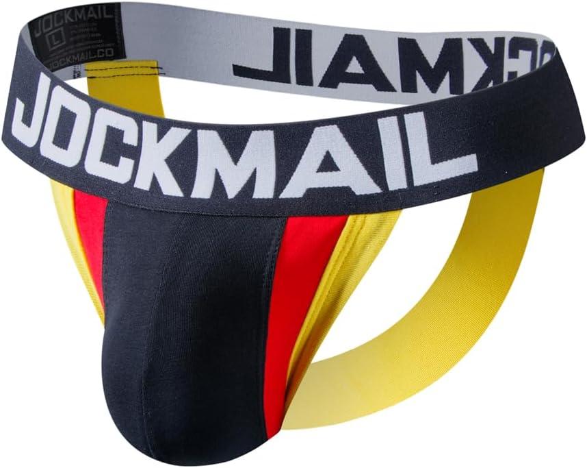Mens Jockstrap Underwear Wide Belt Athletic Supporter Mens Thongs Sport Underwear Jock Strap (XXL)