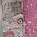 Headley Tools Rotary Cutter Set - 45mm Fabric Cutter, 5 Replacement Rotary Blades, A3 Cutting Mat, Quilting Ruler and Sewing Clips, Craft Knife Set, Ideal for Crafting, Sewing, Patchworking, Pink