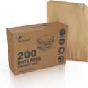 Kraft Paper Sandwich Style Bags (200) 6"x 1"x 8" Dry Wax Grease Resistant Bags. Perfect for Sandwiches, Cookies, Pastries, Take Out, and Gifts. Made in USA.