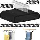 30 Pack Velvet Pants Hangers Non Slip, Black Flocked Trouser Hangers with Swivel Hook, Space Saving Slim Clothes Hanger for Closet, Jeans, Shirts and Dresses