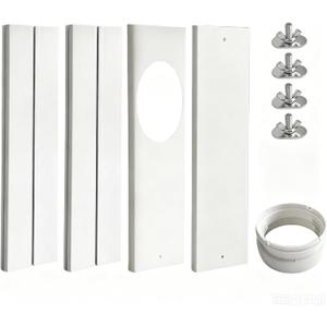 Portable AC Window Vent Kit - Complete Air Conditioner Window Kit, Adjustable PVC Window Seal Kit Panels Up to 60 Inches, for Universal Thread AC Exhaust Hose of 5.1" and 5.9" Diameter
