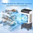 Swamp Cooler Air Conditioner, 4-in-1 Evaporative Air Cooler with 7.5-Gal Water Tank, 4 Modes, 3 Speeds, Dry Burn Protection, Remote, 12H Timer, Portable Windowless AC for Home, Office, Garage