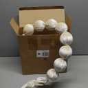 Suncalla 9 ft Extra Large Christmas Velvet Ball Garland Christmas Ornament 2.8 Inch Beads Xmas Hanging Ball Garland Decor for Tree Fireplace Mantel Holiday Party Indoor Outdoor(White)