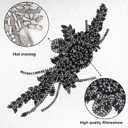 PEARLY JUN 1 Pair Rhinestone Beaded Applique Patches Black Iron on Handcrafted Hot Fix Clothing Diamond DIY for Evening Dresses Bridal Gowns Dance Costumes Embellishments