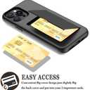 for iPhone 13 Pro Max Case with Card Holder,Credit Card Slot Protective Wallet Case - Grey