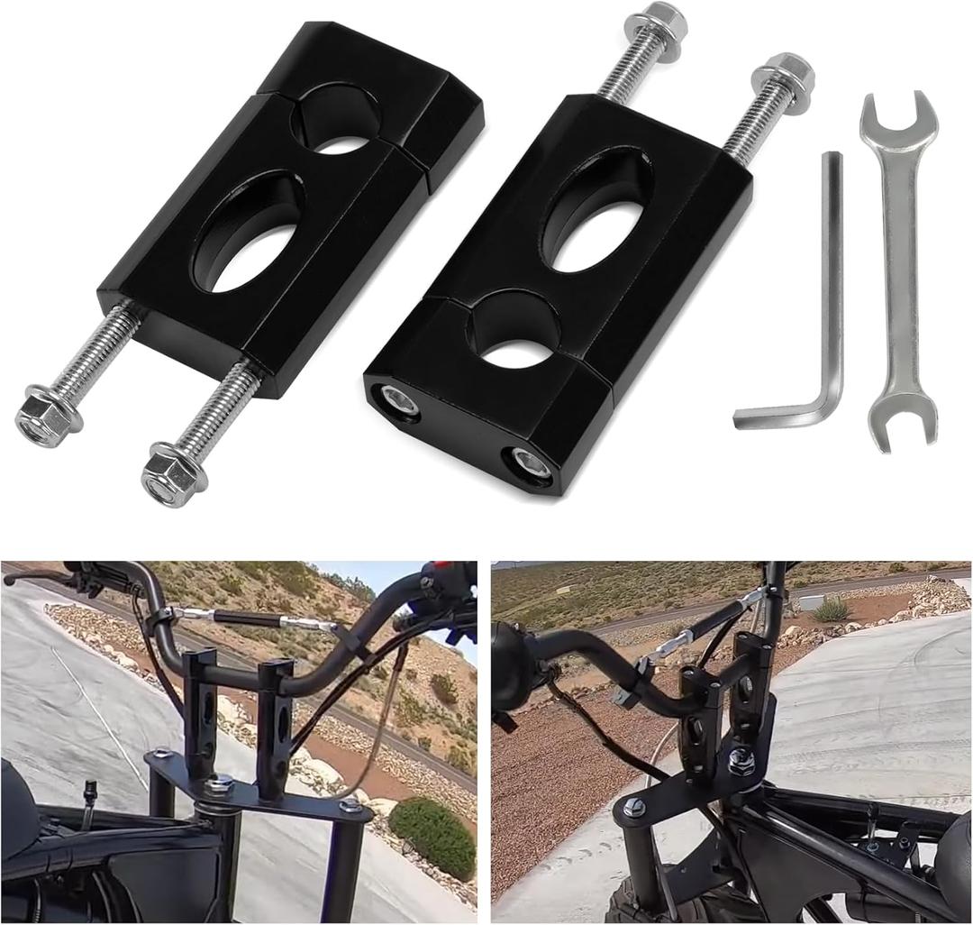 7/8" Handlebar Risers - 7/8" 22 mm Handlebar Mount Clamp Risers for Coleman Bt200x Ct200 SSR125 Razor MX350 MX650 Dirt Pit Bike 50cc 70cc 90cc 110cc XR/CRF Motocycle Dirt Pit Bike Mini Bike,Black