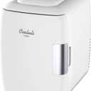 Cooluli Mini Fridge for Bedroom - Car, Office Desk & Dorm Room - Portable 4L/6 Can Electric Plug In Cooler & Warmer for Food, Drinks, Skincare Beauty & Makeup - 12v AC/DC & Exclusive USB Option, White